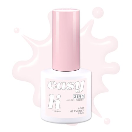 HI HYBRID Smalto semipermanente EASY 3in1 #601 Heavenly Pink 5ml - Smalto Gel e semipermanente