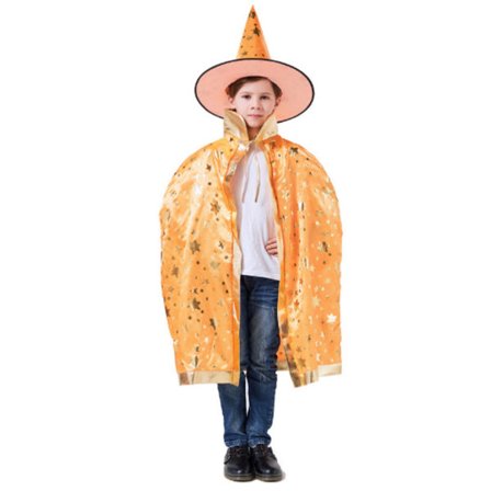 Trollkarl Cape med hatt, Halloween barn kostymer