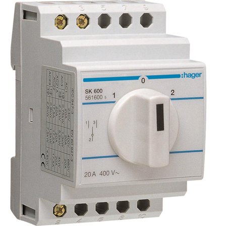 Hager SK601 Vaihtokytkin 2-napainen, 20 A, Sähkön jakelu & virrantuotto