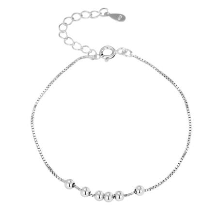 925 Sterling sølv smykker Doudou Sølvperler Dame Armbånd - Perfet White gold