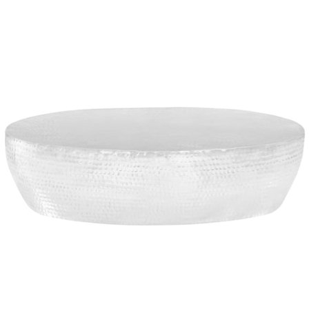 vidaXL Soffbord hamrad aluminium 100x50x28 cm silver