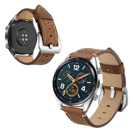 Huawei Watch GT / Watch 2 / Watch Magic klockarmband i äkta läder - Brun