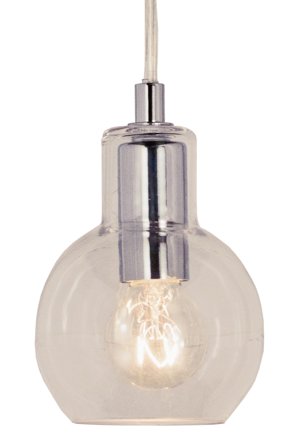 Aneta Lighting LEAH vinduspendel, klar/krom, 4 m ledning med stikkontakt