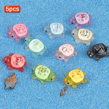 5 stk. Lysende skilpaddebilpynt Mikrolandskapsdekor Lys i 5 stk. Tilfeldig farge