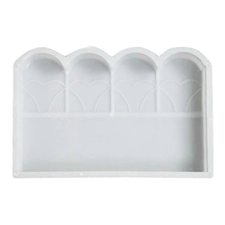 1 st Plast Staketform DIY Gård Staketform Betong Tegel Cementform för Att Göra Staketräcke Kantsten (Vit)