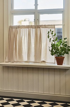 Jotex - Cafégordijn Linnen-mix Linnenbeige Linnenbeige - LINA - Koop Linnen gordijnen bij Jotex