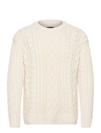 Abercrombie & Fitch Cable Crew - Cream - XXL