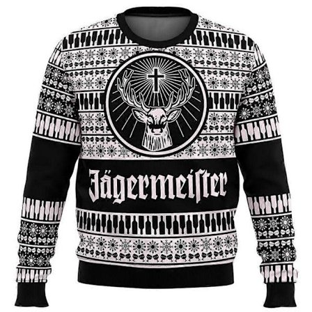 Jagermeister Stygg Julegenser Julegenser Gave Nissegenser herre 3D Genser og topp høst og vinter klær L
