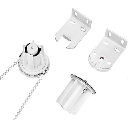 Reparasjonssett for rullegardiner, komplett med 25 mm rullegardinmekanisme, gardinkjede og metallbrakett, metallkjerneclutch, lang levetid, kraftig U 