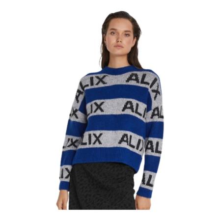 Alix The Label, Round-neck Knitwear Blauw, Dames, Maat:S