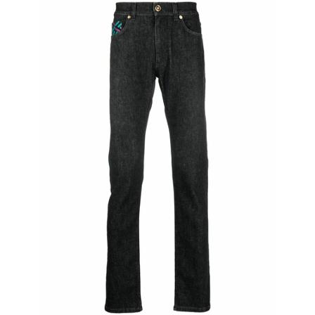 Versace, Slim-fit Jeans Czarny, Mężczyzna, Rozmiar: W34