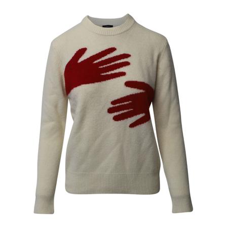 Joseph Hand Print Sweater Hvid, Dame