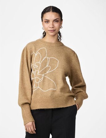 YAS Yasjuva Ls Knit Pullover S. - Brown - S