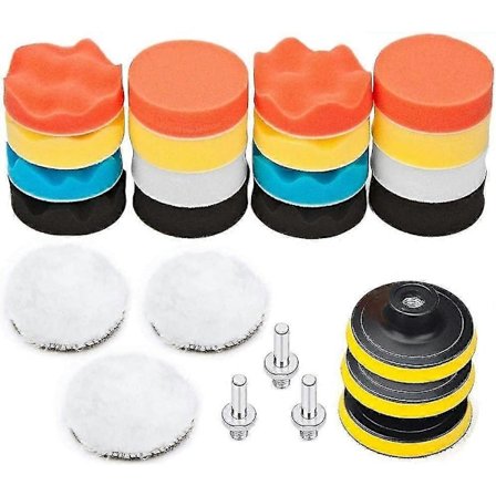 Polersvamp 25st Bilpolersvamp Med Adapterkit För 3-tums Bilpolering Polering Polering Macaron