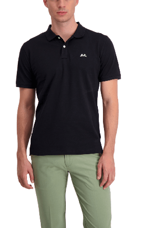 Lindbergh Polo shirt w. zip neck Överdelar Herr Svart XL