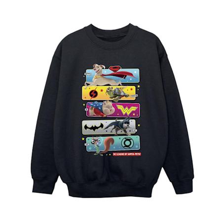 DC Comics Boys DC League Of Super-Pets Character Pose Sweatshirt Black 5-6 Years