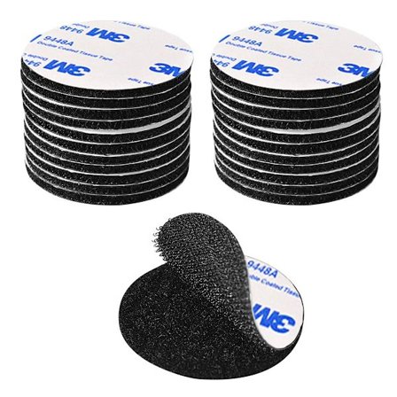 Erittäin vahva kaksipuolinen teippi, musta uudelleenkäytettävä itseliimautuva teippi pyöreä 4 cm tehokas kaksipuolinen liima DIY/kuvakkelimeen, 20 kpl