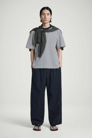 COS Men's Interlock Cotton Crew-Neck T-Shirt in Blue