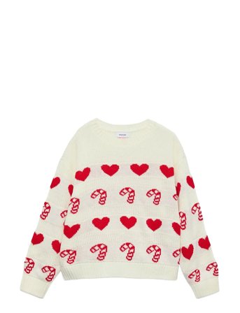 Vmcandyhearts Ls O-Neck Pull. Xmas Girl Cream Vero Moda Girl