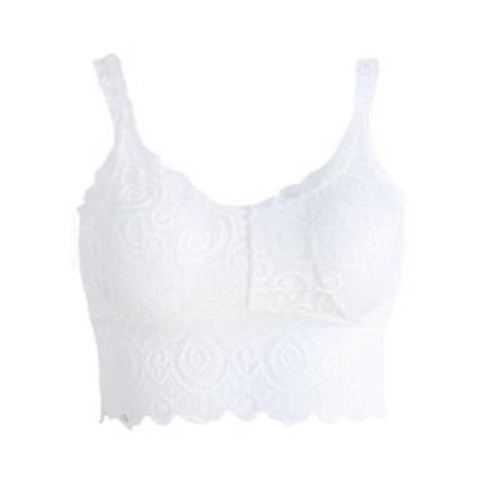 Dam Sling Spets Camisole Väst Rygglös V-ringad Slim Sexig för Tanktoppar Vit( )