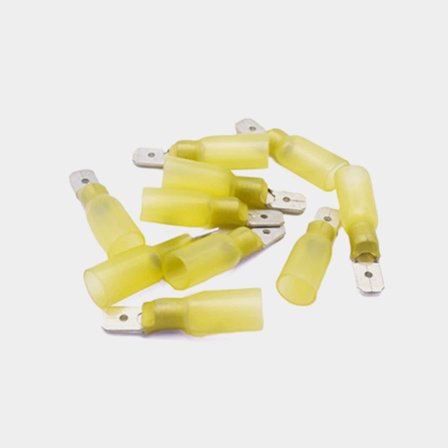 Plochý konektor s lepidlem Skyllermarks, pro kabel 4 - 6 mm², 100-pack, žlutý