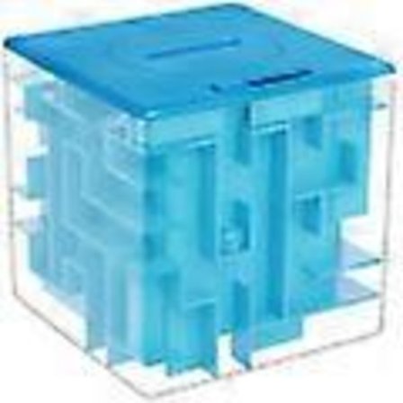 3D Cube Maze Puzzle - Sjov sparegris til børn - Blå