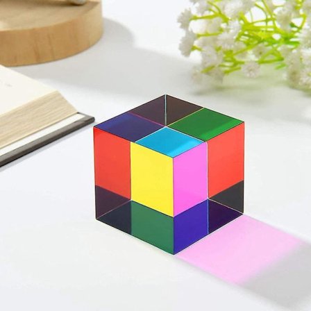 L40 Kbxlife Blandet farge kube 47 mm (1,9") kube for hjem- eller kontorleke Science Learning Cube Easter Prism Desktop Toy