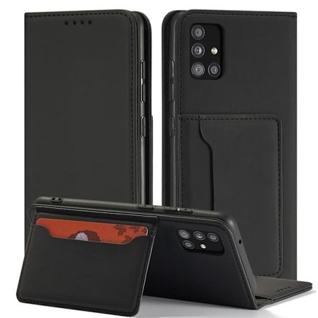 Xiaomi Redmi Note 11 Lompakkokotelo Magnet Stand - Musta