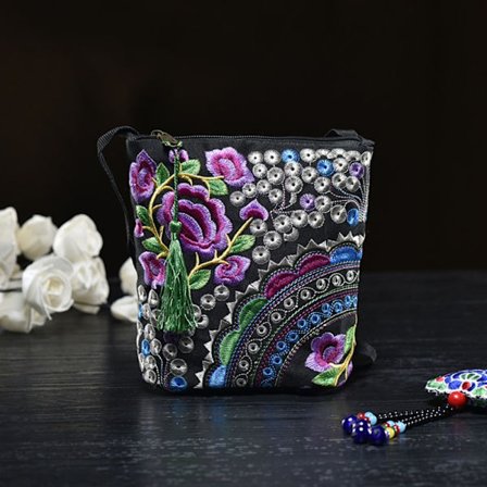 Axelväska i etnisk stil Broderi Crossbody-väska I I