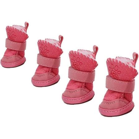 2 par sklisikre vinterstøvler med gummisåle for små og mellomstore hunder