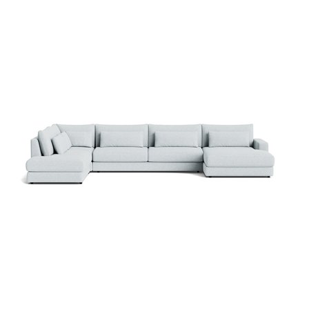 Sevilla U-sofa, højrevendt - Aragon Krystal blå - 420x240x85 - Sofa, u-sofa