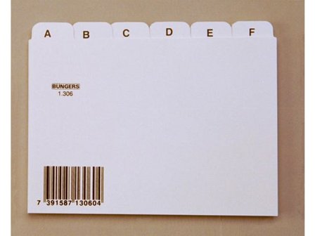 BÜNGERS Ledkort register A6L A-Ö vit - Lyreco - Kontorsmaterial - Arkivering och kontorsförvaring - Kortlådor och tillbehör