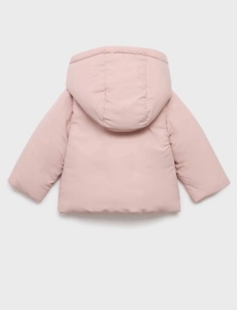 Mango Anorak With Shearling-Effect Hood - Pink - 18-24M