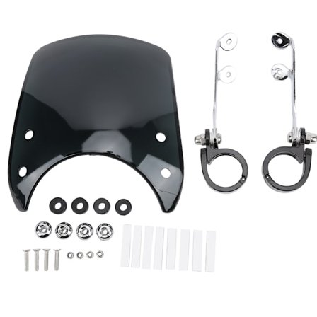 Motorsykkel Vindskjerm Frontlykt Kåpe 180° Justerbar Universal for 1.5-1.6in Gaffel Svart