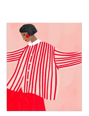 Poster & Frame Bea Muller - The Woman With The Red Stripes - Pink - 30X40CM