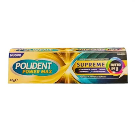 Polident Power Max Supreme Crema Adesiva Per Protesi 40g
