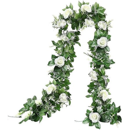 2 stk 4,75 m Kunstig Rose Ranke Silke Blomster Garland Dekorasjon Fake Planter