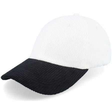 Equip - White unconstructed Gorra - Corduroy Off White/Black Dad Cap @ Hatstore