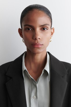 COS Damen Facettierte Creolen - Bronze