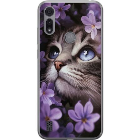 Kompatibelt Mobildeksel til Motorola Motorola Moto E6i Katt og blomster
