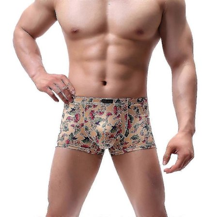 Herr Blommig Sexig Boxer Kalsonger Underkläder Stretch Trosor Shorts