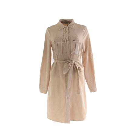 Ambika, Rib Jurk Kort Beige, Dames, Maat:M
