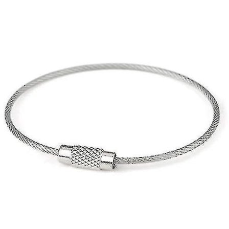 7 stk. Wire Nøkkelring, Rustfritt Stål Wire Nøkkelkjede, Kabeltau Nøkkelring Sløyfer Med Skruelås