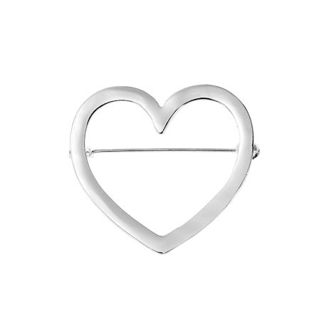 Koftklämma i legering Rund/Hjärtformad Märkesbrosch Nål Metall Mode Slag Kläder Smycken för Affärsmöten Silver