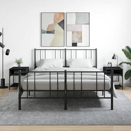 Maison Exclusive - Natborde 2 stk sort 40x41x50 cm ingeniørtræ