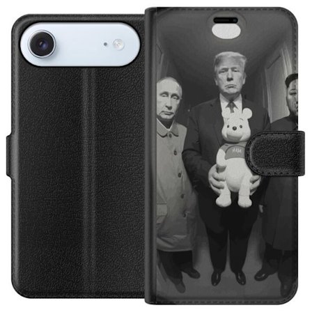 Yhteensopiva Lompakkokotelo Apple Apple iPhone 17 Air Mustavalkoinen taideteos surrealistisella poliittisella symboliikalla ja odottamattomalla kontra