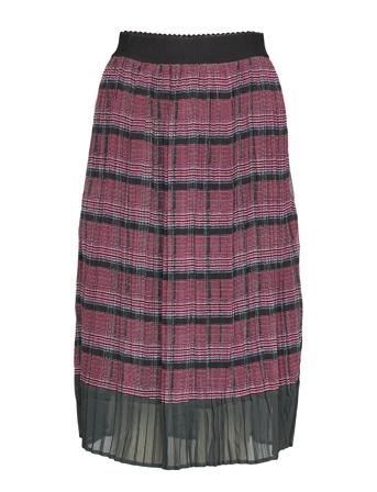 U8031, Woven Plisse Skirt Calf Leng Patterned Saint Tropez