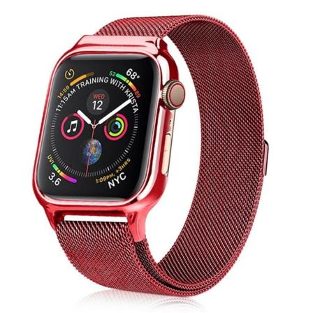 Apple Watch Series 4 40 mm milanesiskt klockarmband i rostfritt stål - Röd Röd