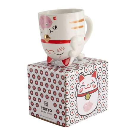 Tokyo design studio Kawaii Lucky Cat -muki 35 cl, vaaleanpunainen