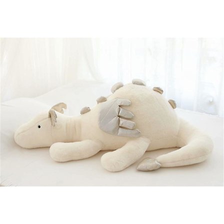 24 tommers kosedyr for angst, drage plysj, snødrager, angstdyr, søt med små vinger, plysjleke